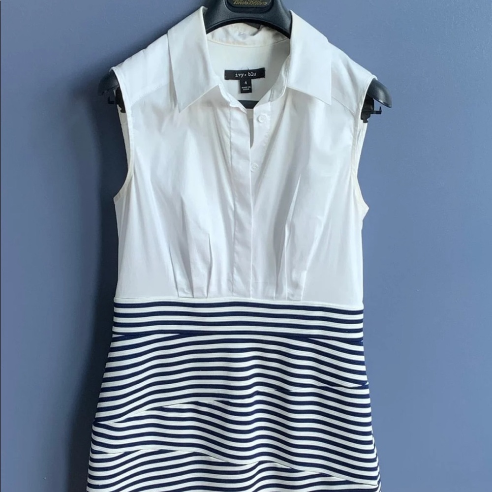 Ivy Blu White and Navy Dress